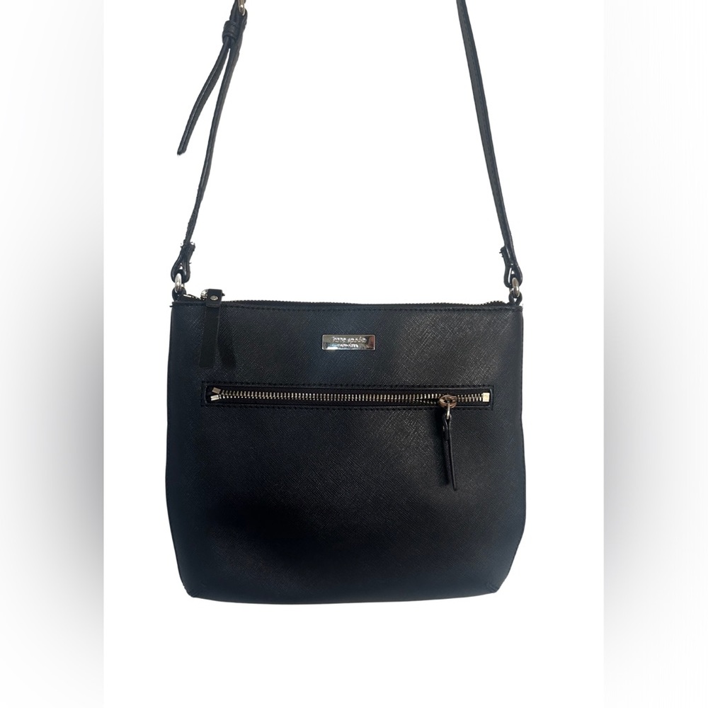 Kate Spade New York Black Saffiano Leather Crossbody Bag EUC